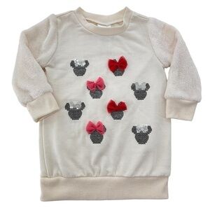 Disney Junior Minnie White & Faux Fur Sweatshirt for 18 Months Toddler Girl